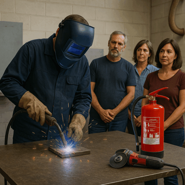 varmearbeider kurs, hot work, person som sveieser